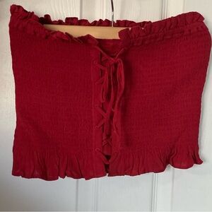 AE Red Lace-Up Tube Top